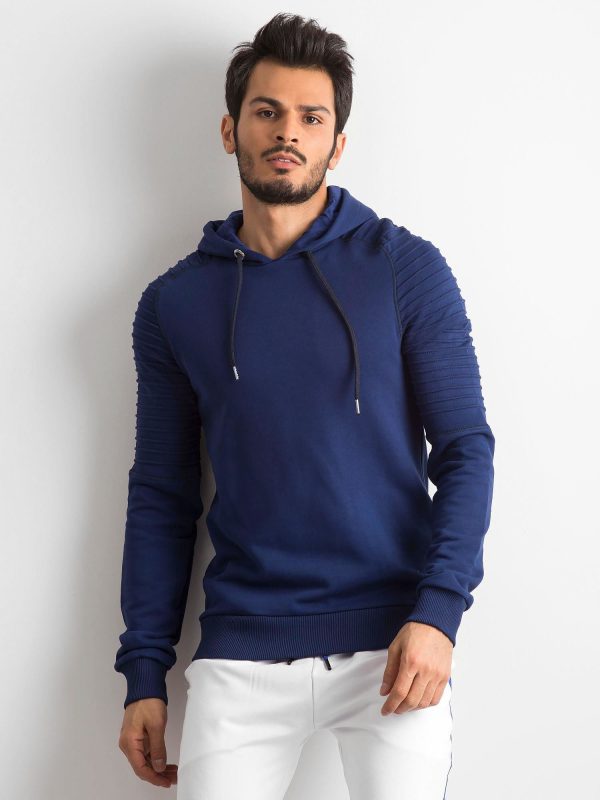 Wholesale Navy blue cotton sweatshirt for men with stripes