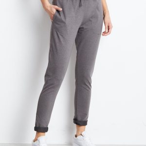 Wholesale Sweatpants dark grey with strict trim