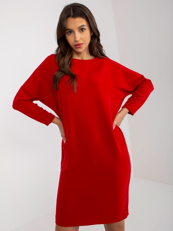 Wholesale Red cocktail dress with collar on the back