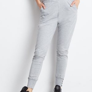 Wholesale Light grey sweatpants with wide welts