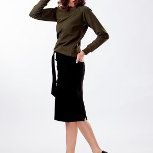 Wholesale Black skirt for women with binding and pockets BY O LA LA