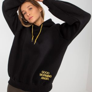 Wholesale Black and gold sweatshirt with hood and Diego lettering