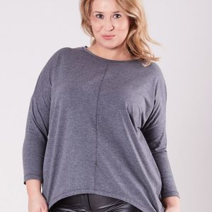 Wholesale Dark Grey Plus Size Women's Asymmetrical Blouse