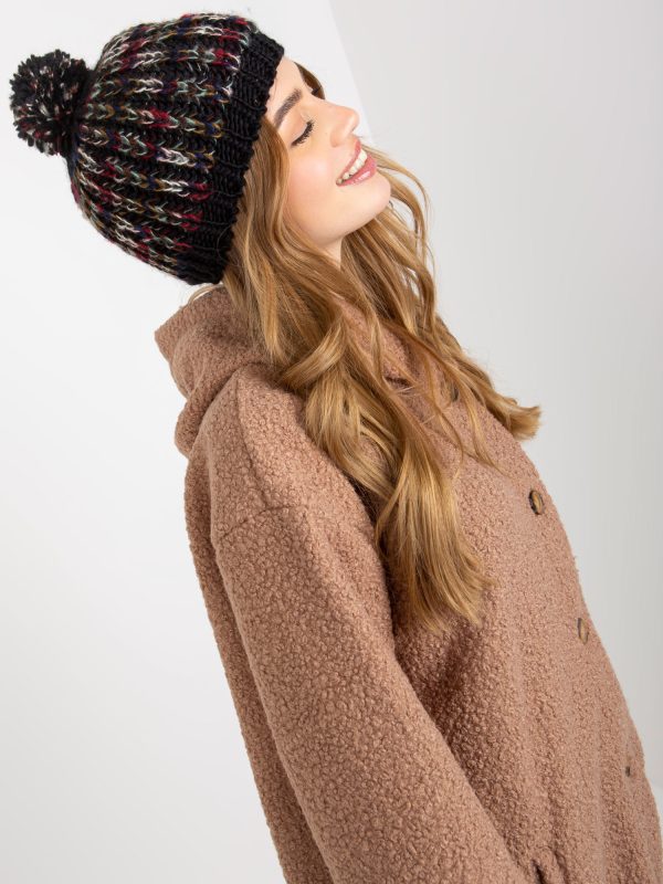 Wholesale Black Women's Winter Hat with Tassel