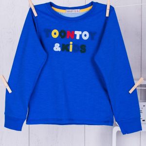 Wholesale Blue blouse for a boy with an engraved inscription