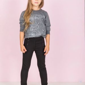 Wholesale Black leggings for girl with buttons