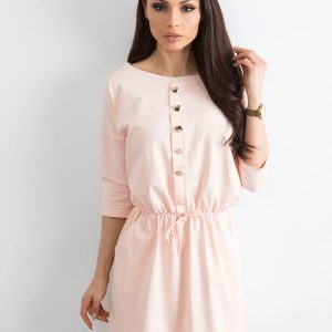 Wholesale Pale pink dress with gold buttons