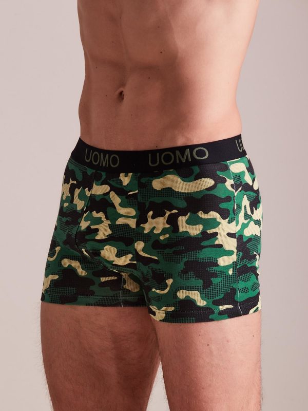 Wholesale Green Men's Camo Boxer Shorts