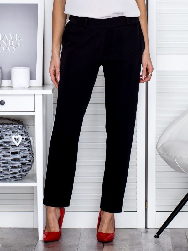 Wholesale Black fabric pants with contrasting stripes