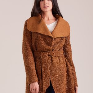 Wholesale Brown knitted women's coat