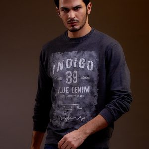 Wholesale Dark grey printed sweatshirt for men