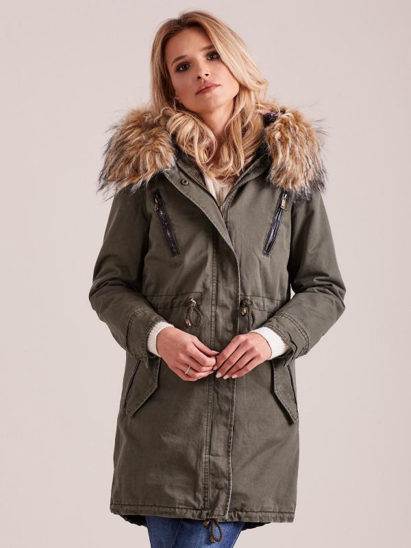 Wholesale Women's Khaki Insulated Parka