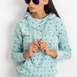 Wholesale Mint sweatshirt with sailor motifs