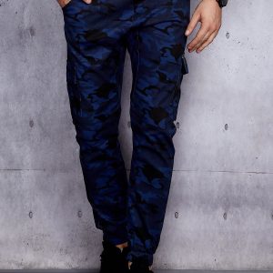 Wholesale Navy blue men's camo joggers