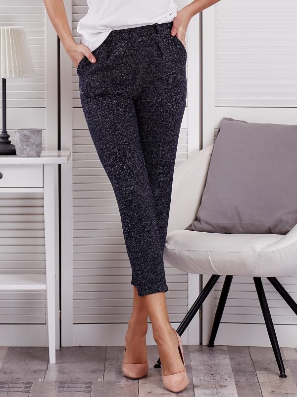 Wholesale Navy blue fabric melange pants