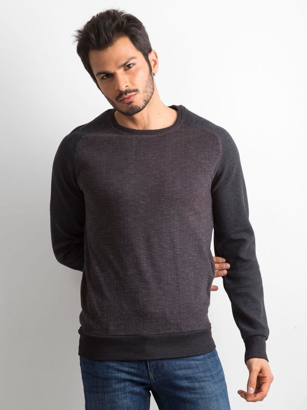 Wholesale Graphite herringbone sweatshirt for men
