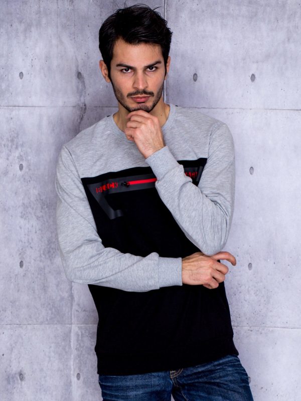 Wholesale Black sweatshirt for men with zipper