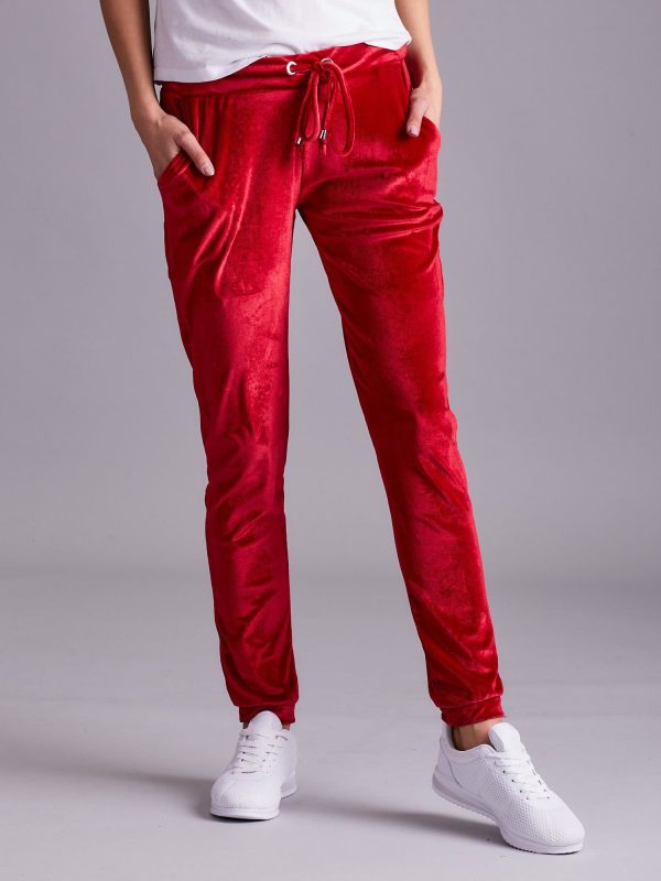 Wholesale Red velour pants