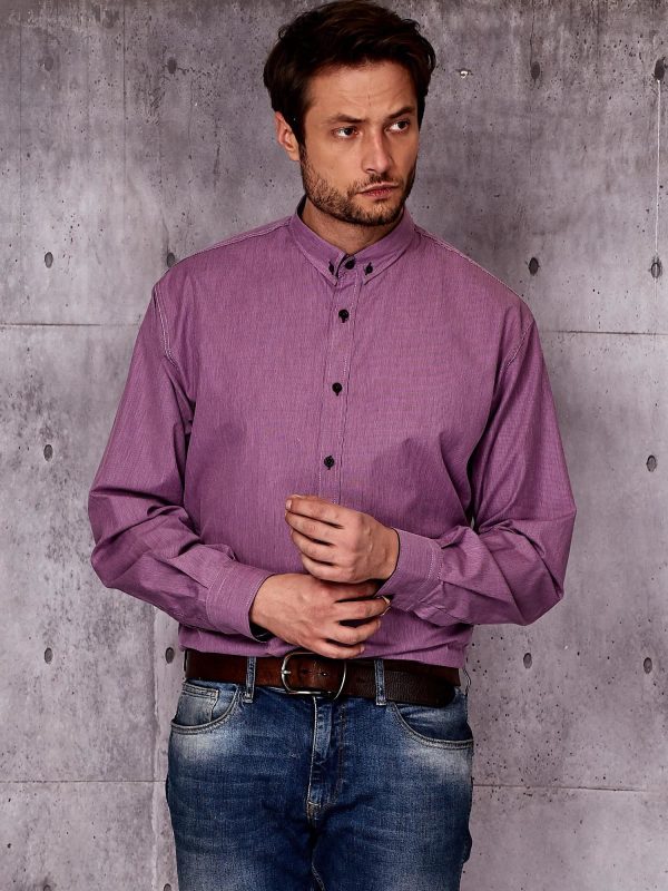 Wholesale Purple Plus Size Striped Men's Shirt