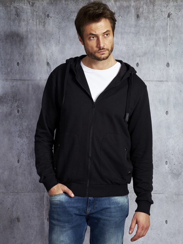 Wholesale Black sweatshirt for men with pockets