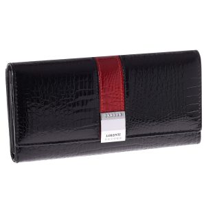 Wholesale Black Leather Wallet with Embossing Crocodile Leather Pattern