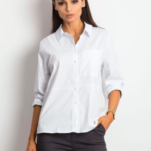 Wholesale Women's shirt white with pocket