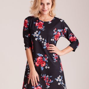 Wholesale Women's Black Floral Dress