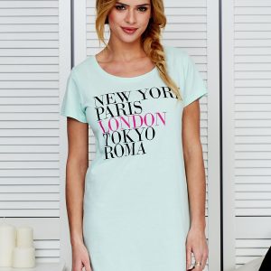 Wholesale Cotton mint nightgown with city names