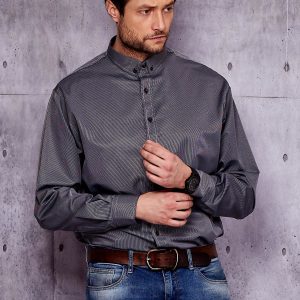 Wholesale Black Ribbed Plus Size Men's Shirt