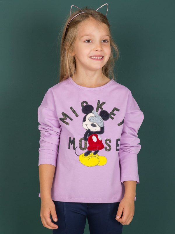 Wholesale Purple blouse for girl MICKEY MOUSE