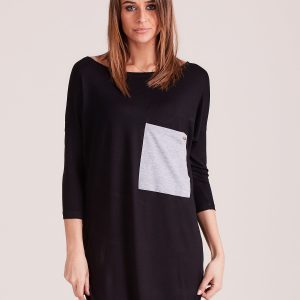 Wholesale Black Casual Tunic with Pocket