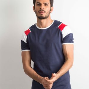 Wholesale Navy Blue Men's Cotton T-Shirt