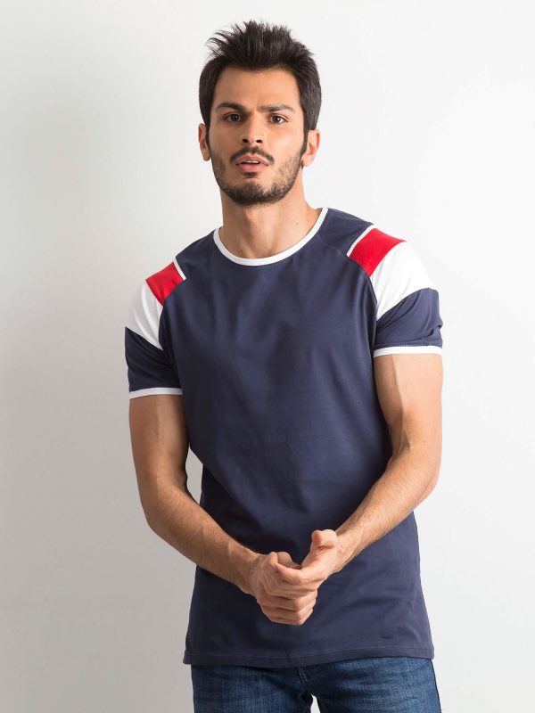 Wholesale Navy Blue Men's Cotton T-Shirt