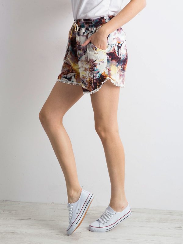 Wholesale Brown Print Shorts