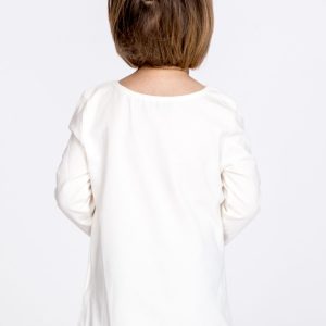 Wholesale Cotton ecru girl blouse with sequin heart