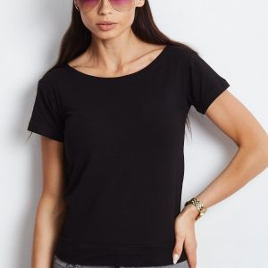 Wholesale Black T-shirt with tie back