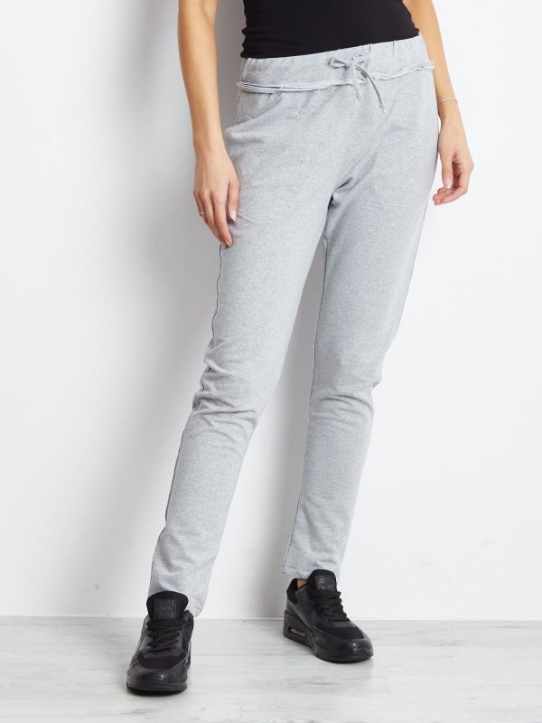 Wholesale Sweatpants light grey with strict trim