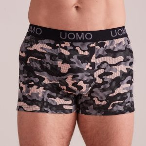 Wholesale Grey Men's Camo Boxer Shorts