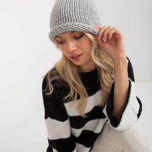 Wholesale Light Grey Women's Knitted Hat