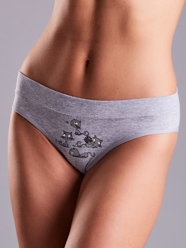 Wholesale Grey Printed Women's Panties