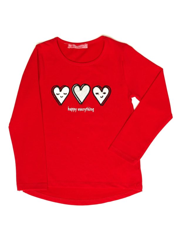 Wholesale Red blouse with hearts