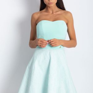 Wholesale Mint flared strapless dress