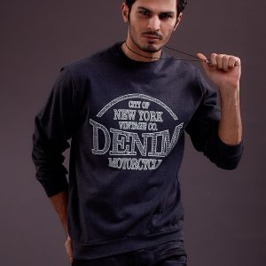 Wholesale Dark grey sweatshirt for men with inscription