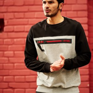 Wholesale Grey sweatshirt for men with zipper