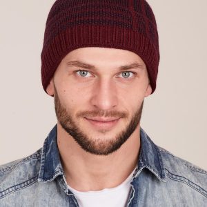 Wholesale Burgundy men's hat with patterns