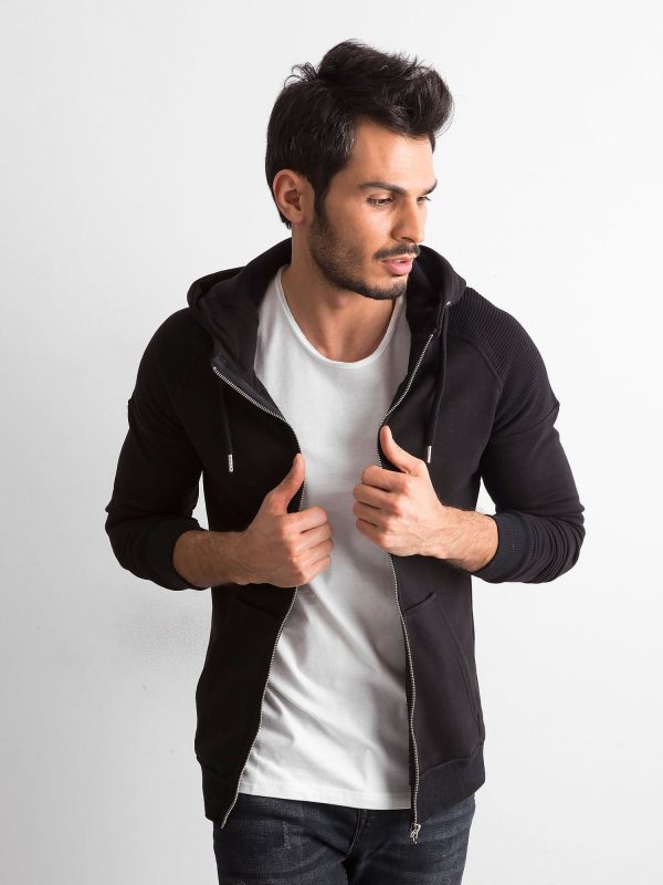Wholesale Black hooded sweatshirt for men