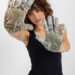 Wholesale Khaki Women's Printed Gloves