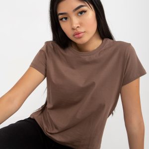 Wholesale Brown Classic Basic T-Shirt in Peachy Cotton