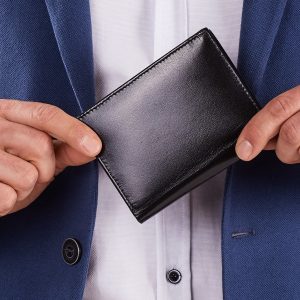 Wholesale Vertical black wallet for man