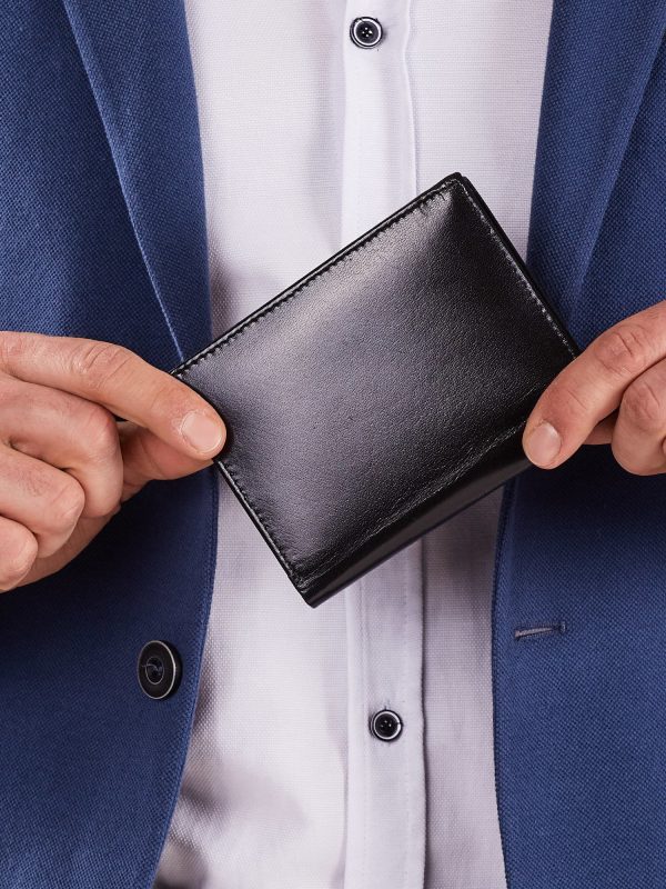 Wholesale Vertical black wallet for man